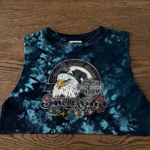 Vintage & Rare Harley-Davidson Sturgis 2006 Tie Dye Crop Top | Deadwood USA Made